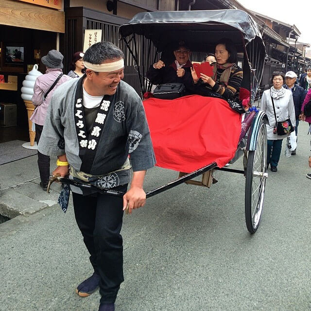 Rickshaw ride in Takayama old town